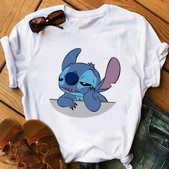 Tshirts Lovely Cartoon Female Printed Casual T Shirt Cute  Casual Tops