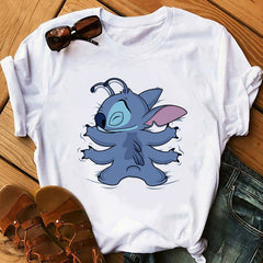Tshirts Lovely Cartoon Female Printed Casual T Shirt Cute  Casual Tops
