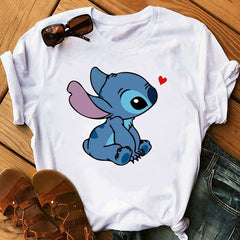 Tshirts Lovely Cartoon Female Printed Casual T Shirt Cute  Casual Tops