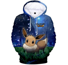 cartoon Pokemon Let' Go Pikachu  3D  Hoodies sweatshirts Men and Women thin