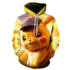 cartoon Pokemon Let' Go Pikachu  3D  Hoodies sweatshirts Men and Women thin