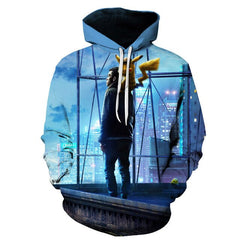 cartoon Pokemon Let' Go Pikachu  3D  Hoodies sweatshirts Men and Women thin