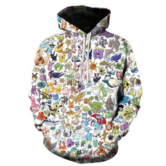cartoon Pokemon Let' Go Pikachu  3D  Hoodies sweatshirts Men and Women thin