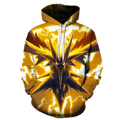 cartoon Pokemon Let' Go Pikachu  3D  Hoodies sweatshirts Men and Women thin