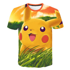 cartoon Pokemon Let' Go Pikachu  3D  Hoodies sweatshirts Men and Women thin