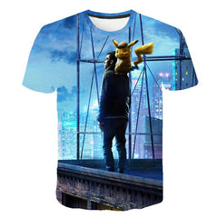 cartoon Pokemon Let' Go Pikachu  3D  Hoodies sweatshirts Men and Women thin
