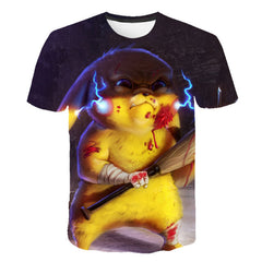 cartoon Pokemon Let' Go Pikachu  3D  Hoodies sweatshirts Men and Women thin