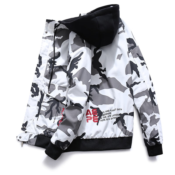 New Spring Men Camo Military Jacket Wind Bomber Mens Camouflage Hip Hop Jackets And Coats For Male
