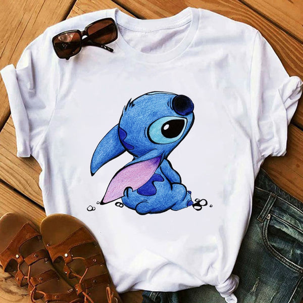 Tshirts Lovely Cartoon Female Printed Casual T Shirt Cute Casual Tops