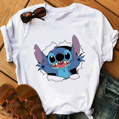 Tshirts Lovely Cartoon Female Printed Casual T Shirt Cute Casual Tops