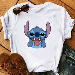 Tshirts Lovely Cartoon Female Printed Casual T Shirt Cute Casual Tops