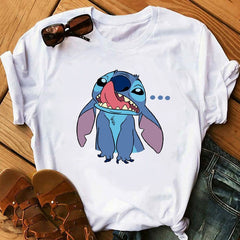 Tshirts Lovely Cartoon Female Printed Casual T Shirt Cute Casual Tops