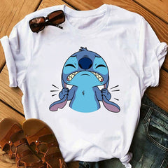Tshirts Lovely Cartoon Female Printed Casual T Shirt Cute Casual Tops