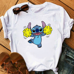 Tshirts Lovely Cartoon Female Printed Casual T Shirt Cute Casual Tops