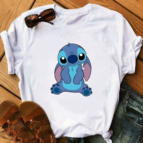Tshirts Lovely Cartoon Female Printed Casual T Shirt Cute Casual Tops