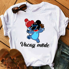 Tshirts Lovely Cartoon Female Printed Casual T Shirt Cute Casual Tops