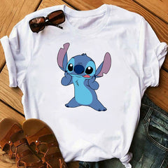 Tshirts Lovely Cartoon Female Printed Casual T Shirt Cute Casual Tops