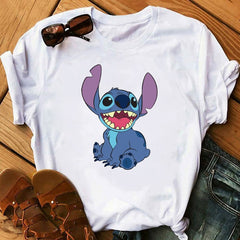 Tshirts Lovely Cartoon Female Printed Casual T Shirt Cute Casual Tops