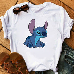 Tshirts Lovely Cartoon Female Printed Casual T Shirt Cute Casual Tops