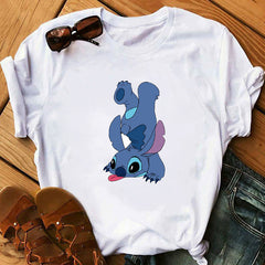 Tshirts Lovely Cartoon Female Printed Casual T Shirt Cute Casual Tops