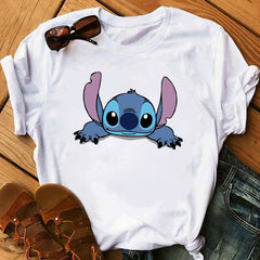 Tshirts Lovely Cartoon Female Printed Casual T Shirt Cute Casual Tops