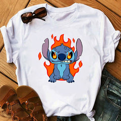 Tshirts Lovely Cartoon Female Printed Casual T Shirt Cute Casual Tops