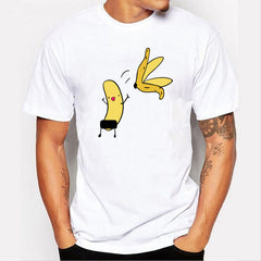 Men's Banana Disrobe Funny Design Print T-shirt Summer