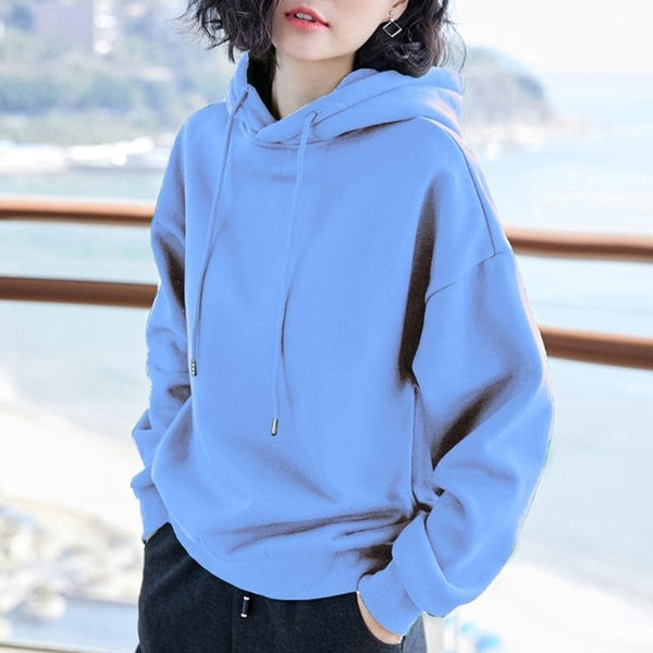 New Plus velvet Basic Hoodies For Women Leisure Female winter Solid Colour Casual SweatshirtHip Pop Tops