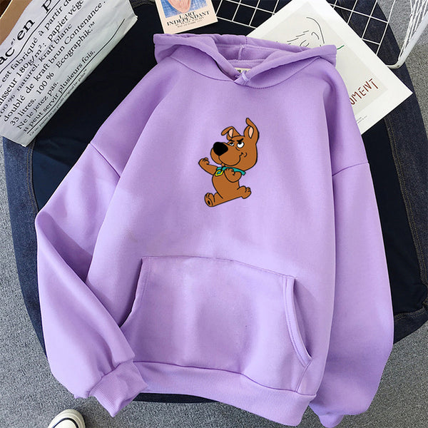 Winter Women's Hoodies Full Sleeve Hoodie Cute Dog Print Sweatshirt
