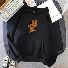 Winter Women's Hoodies Full Sleeve Hoodie Cute Dog Print Sweatshirt