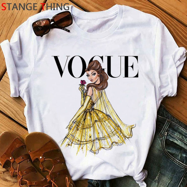 Princess Harajuku Funny Cartoon T Shirt Women Ullzang Vogue Cute