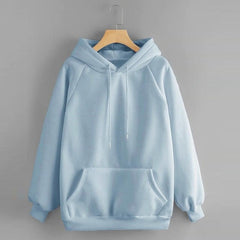 Women Casual Solid Hooded Pocket Long Sleeve Pullover Sweatshirt