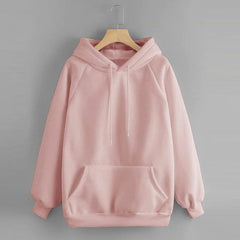 Women Casual Solid Hooded Pocket Long Sleeve Pullover Sweatshirt