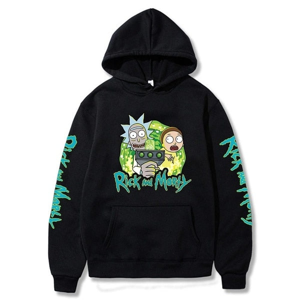 Rick and Morty Printed Hoodies Cozy Tops Pullovers Hooded Sweatshirts