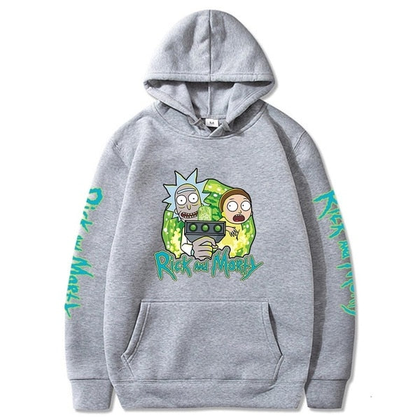 Rick and Morty Printed Hoodies Cozy Tops Pullovers Hooded Sweatshirts