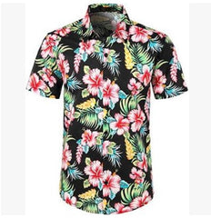 Style men's Hawaiian Beach Shirt Floral Fruit Print Shirt