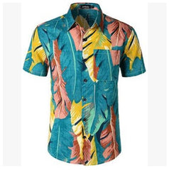 Style men's Hawaiian Beach Shirt Floral Fruit Print Shirt