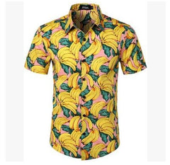 Style men's Hawaiian Beach Shirt Floral Fruit Print Shirt