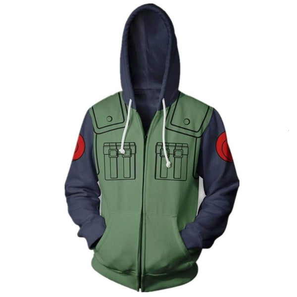 Fasion Anime Zipper Hoodies Men Women Cosplay Naruto 3D Hoody\
