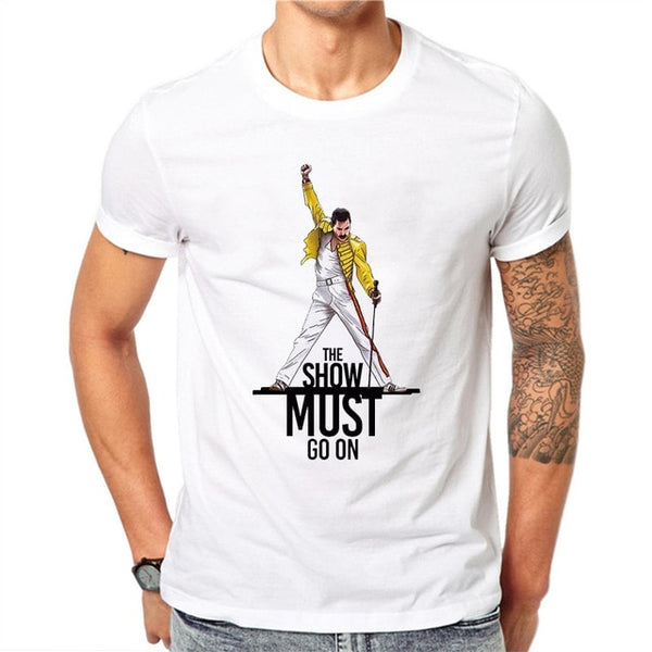 Men's Freddie Mercury The Queen T-Shirt Mens t-shirts Hip Hop Rock Hipster T Shirt Casual Tshirts Harajuku Top Tees