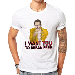 Men's Freddie Mercury The Queen T-Shirt Mens t-shirts Hip Hop Rock Hipster T Shirt Casual Tshirts Harajuku Top Tees