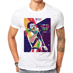 Men's Freddie Mercury The Queen T-Shirt Mens t-shirts Hip Hop Rock Hipster T Shirt Casual Tshirts Harajuku Top Tees