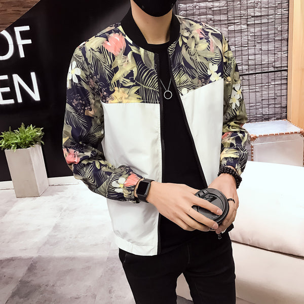 Jacket Men  Spring New Coats Mens Casual Floral Jackets