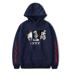 Hoodies Men Belt Pullover Front Pocket Streetwear Cotton