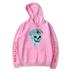 Hoodies Men Belt Pullover Front Pocket Streetwear Cotton