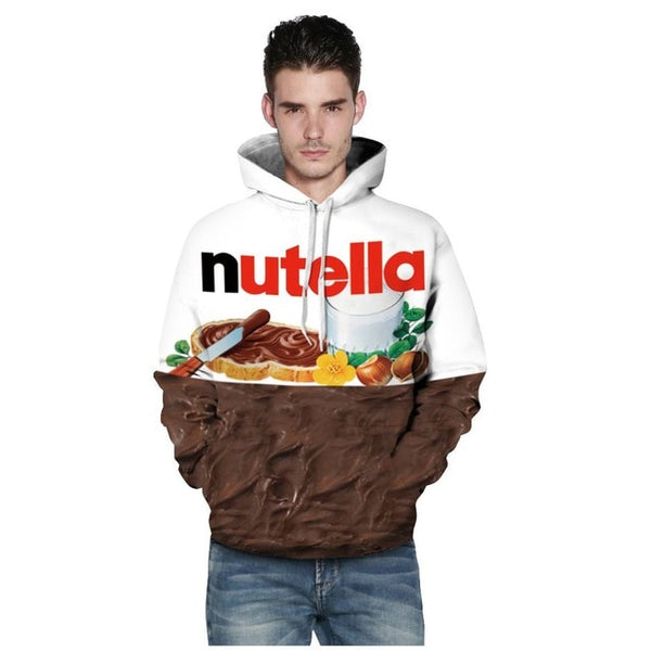 New Fashion Spring Autumn Hoodies With Cap 3d Print Nutella