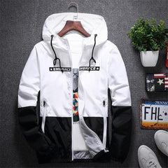 Spring Autumn Bomber Hooded Jacket Men Casual Slim Patchwork Sunscreen
