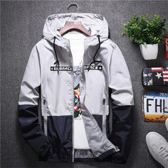 Spring Autumn Bomber Hooded Jacket Men Casual Slim Patchwork Sunscreen