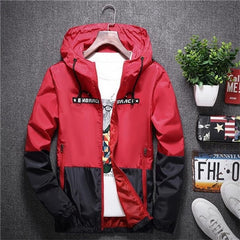 Spring Autumn Bomber Hooded Jacket Men Casual Slim Patchwork Sunscreen