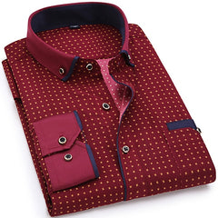 Men Fashion Casual Long Sleeved Printed shirt Slim